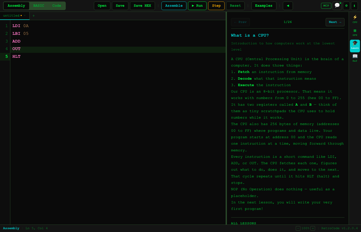 Default green terminal theme